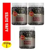 RED CLIFF Premium Ajwa Dates | Original & Rich Khajoor | Dates | Pack Of 3 (250gX3)