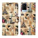 A D Enterprises Brown Tower Flip Cover for Vivo X60 | Magnetic Case | Shock Absorbent | Flip Cover Vivo X60