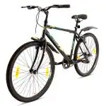 Avon BicyclesSpike 26TCity Bike + MTBwith 26 inches wheel size and 18.5 inches ERW High-tensile steel Frame| Rigid Suspension, V Brakes and Steel Rims | Available in Matt Black | Suitable for all terrains
