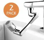 Tryakshaay 360 Degree Flexible Tap Extender - 2 PCS Adjustable Stainless Steel Metal Hose for Kitchen Sink | Multi-Directional Faucet Shower Sprinkler | Silver Faucet Extension
