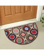 Status Interieur Semi Circle/D-Shape Entrance Floor Door Mats Home Decor Non-Slip Carpet for Bathroom, Bedroom, Balcony, Living Room Washable Dirt Trapper (15 x 23 inch)