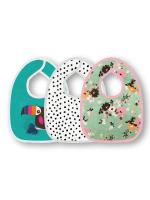 Mom's Home New Born Baby Unisex Designer Printed Bibs, 0-9 Months - Pack of 3