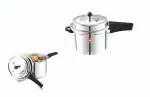 Akash Ganga Aluminum Deluxe 1 Outer Lid Pressure Cookers Combo Big 3.5L & 5L |Non Induction | Svachh Pressure Cooker| 2 Pressure Cookers