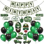 Zyozique Military Camouflage Theme Army Photo Booth Props with Banner and Balloons