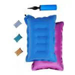 SHIVAM CART Cotton Travelling Pillow with pump Comfortable & Portable,Neck Support,Lightweight Compact Travelling in Train, Bus,Flight, Camping, Hostel and Office Pack of 2 (Multi-Color).