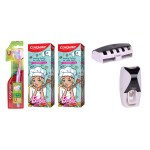 Colgate SlimSoft Toothbrush (Soft Bristles)+ Colgate Kid's Barbie Anticavity Toothpaste -Strawberry Flavour for Cavity Protection, Enamel Protection (80g)(Pack of 2) +Free wall mount automatic toothpaste dispenser