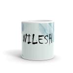 Rish Nilesh Name Theme Printed Light Blue Ceramic Coffee Mug, 350 Ml