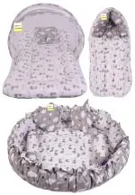 Kwitchy Baby Bedding for New Born Baby with Mosquito Net Bed Sleeping Bag & Reversible Baby Nest Tub Bed (0-6 Months)