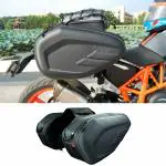 Chekido Plastic 58L Motorcycle Saddle Bag,Universal Bike Saddle Bag with Rain Cover, Waterproof Luggage Bag,Motorcycle Pillion Seat Bag, Side Bags For Riders Travel Tail Bag