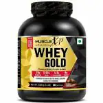 MuscleXP Whey Gold Protein - Premium Whey Protein Isolate with Digestive Enzymes, Double Chocolate, 2kg (4.4 lb), 66 Servings