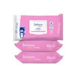 Softsens Wipes For Baby With Aloe Vera And Moisturising Lotion 72 Pcs Pack Of 3