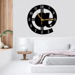 KANBI DECOR Premium Quality Black Wooden Wall Clock For Décor Home Stylish Latest 12 Inch Big Size Silent Decorative Designer Wall Clock for Home/ Living Room/ Bedroom| Office | 25x25 cm | Piece-1