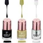 Perpaa Powerful Black, Glitter Golden, Transparent Nail Polish (Pack Of 3)