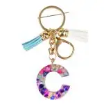 CRAFTSTUDIO Resin Alphabet Initial C letter keychain for Boys & Girls