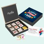 Chocoloony 9pcs Milk Chocolate Gift Pack | Birthday Chocolate Gift Box for girlfriend, boyfriend