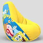 ComfyBean Bag with Beans Filled 4XL- Official: Sponge Bob Bean Bags - For Adults - Max User Height : 5.5-6 Ft.-Weight : 70-99 Kgs(Model: Printed - Spongebob-SBSP-Artwork 13 - Yellow)