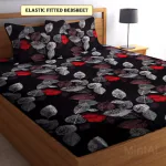 SHRUVIS EKART FITTED (ELASTIC) KING SIZE BEDSHEET WITH TWO PILLOW COVERS (PACK OF 1)