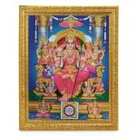 BM TRADERS Lalitha Devi Raja Rajeswari Beautiful Sparkle Print Elegant Photo in Golden Art Work Wall Hanging Frame (11 x 13 inch)