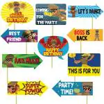 Festiko 10 Pieces Little Shingham Birthday Theme Photo Booth Props