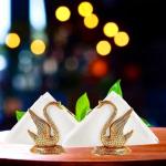 DK trades Orginal Swan Duck Napkin Holder Pair | Decorative Showpiece Tissue Paper Holder for Dining Table | Napkin Stand Decorative Showpiece - 11 cm  (Aluminium, Gold)