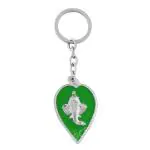 GCT Two Sided Ganesh Ji | Ganesha | Ganpati (KC-0119) Green Leaf Metal Keychain for Car Bike Men Women Keyring