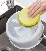 Assortire 2-in-1 dishwashing scrub sponge Dual-purpose scrub and sponge Multi-functional dish scrubber All-in-one scrub and sponge Dish cleaning sponge scrub (PAK OF 2)