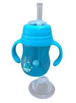 Manan Shopee Kids Blue Silicone 2 In 1 Baby Sipper Cup With Spout And Straw