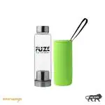 Fuze Detox Glass bottles with Removable Tea and Fruit Infuser 500 ML(flurosent Green)