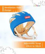 Liltoes Blue Baby Safety Helmet With Embroidery Corner Guard And Proper Ventilation