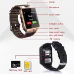 IMMUTABLE Dz09 Bluetooth Smartwatch With Sim Card Slot Callinng Function N98 With Brown Strap