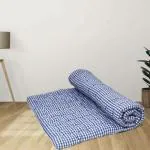 Pillowking 3X6 Cotton Blue And White Thin Mattress Patla Gadda 6 inch Single Cotton Mattress (L x W: 72 inch x 36 inch)