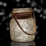 The Purple Tree Mercury Glass Lantern with Jute Rope Handle for Diwali Wall Shelf Hanging Lantern Living Room Bedroom Café, Festive Decoration Gift Item,Diwali Tealight Holder (Pack of 1 , Silver)