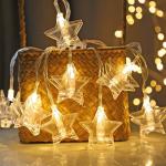 Imaashi 16 LED Star Shape Clip Photo String Lights- 20 Photo Clips Fairy Lights, Home Decor Lights (Plug Powered)