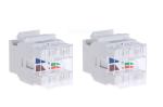 WETEK Cat6 RJ-45 180-Degree Punch Down Keystone Jack Short Body 28mm,Module Connector, White (Pack of 2)