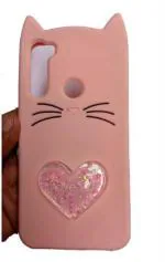 TRIFTY Pink Silicone 3D Trending Heart Design Love Cat Kitty Girls Back Cover for Realme 5 pro|MOBILE COVER|COVER|BACK COVER|MOBILE CASE|FLIP COVER