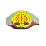 R G Mart Ashtadhatu Banglamukhi Double Rudraksha Yantra With Para Gold Plated Brass Ring (Size - 28)