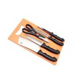 User choise Kitchenware Wooden Style Chopping Board Combo, 1 Chopping Board+ 4 Knief+ 1 Scissor