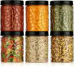 AMBIOUS Black Round Plastic Container Set 1500 ml