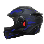 Steelbird SBH-17 Terminator ISI Certified Full Face Graphic Helmet in Matt Finish(Large 600 MM, Black Blue with Clear Visor)