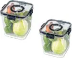 DDecora Plastic Grocery Container - 2100 ml (Pack of 2, Black)