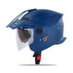 Steelbird SBH-23 GT Plus Open Face ISI Certified Helmet with Inner Sun Shield (Large 600 MM, Dashing Blue)