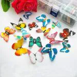 Kuhu Creations 10pcs Artificial Butterfly Magnets for Refrigerator Home Decoration