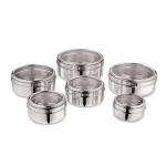 BOXY HOME Stainless Steel See Through Lid Regular Flat Canister (Set Of 5) (Silver) (REG-PD-ST-812)
