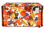 Kuber Industries White, Maroon Pvc Fruits Design Microwave Oven Full Closure Cover