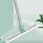LAKHESHWAR Silicone Floor Squeegee Broom with Long Handle Bathroom Kitchen Shower Tile Pet Hair 180 Degree Rotating mop Silicone Strips Stainless Steel Silicone Blade Floor Wiper for Home, Office, Shop craping Besom for Floor 1 PCS