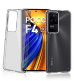 Golden Sand for POCO F4 5G Back Case - Ice Crystal Hybrid, Yellow Resistant Coating, Shockproof Back Cover, Transparent PC Military Grade TPU, Black Clear