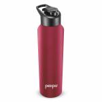 PEXPO Chromo Pro 1000 ISI Certified Stainless Steel Sports/Fridge Sipper Water Bottle, 950ml, Crimson Red | Water Bottle for Office, Gym, School, Yoga, Trekking, Men, Women and Kids | RCB Edition