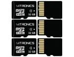 Mitronics Micro Sd Card, 32 Gb, Microsd Memory Card Read Speed 100 Mb S For Mobile Phones, Cameras, Cctvs & & Drones - Fast Data Transfer with CPRM Standard Highest Security (Pack Of 3)