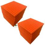 YGM Acoustic Foams Orange Pyramid Studio Soundproofing Acoustic Foam Tiles 1X1 - 1 inch ,Set Of 36
