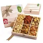 HyperFoods RawFruit Premium Dry Fruit Gift Pack (Light Wood Gift Box with Lid 6 Variety)